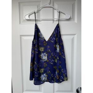 Reformed Tank Top Large Women's Blue Green V Neck Blouse